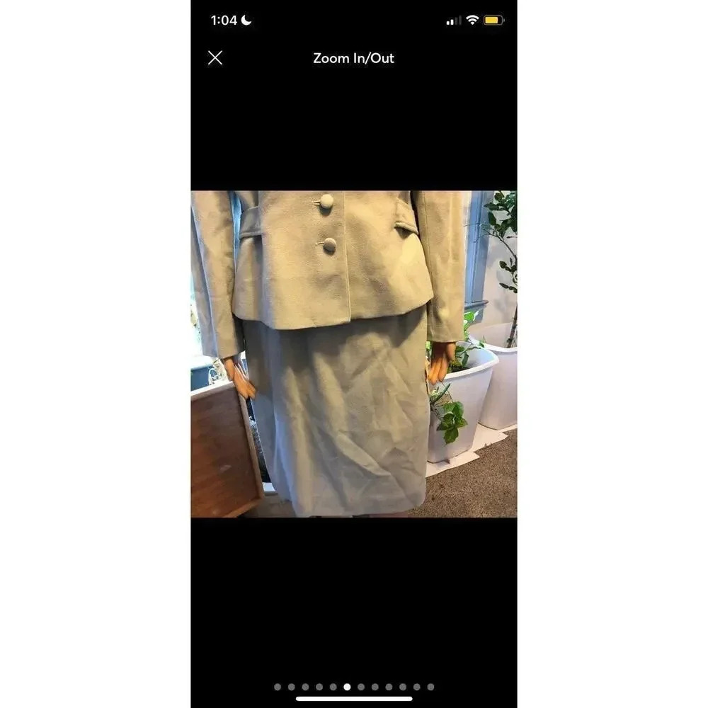 Jones New York 100% Pure Wool women Skirt Suit Career Wear Set Size 14P - Picture 8 of 12